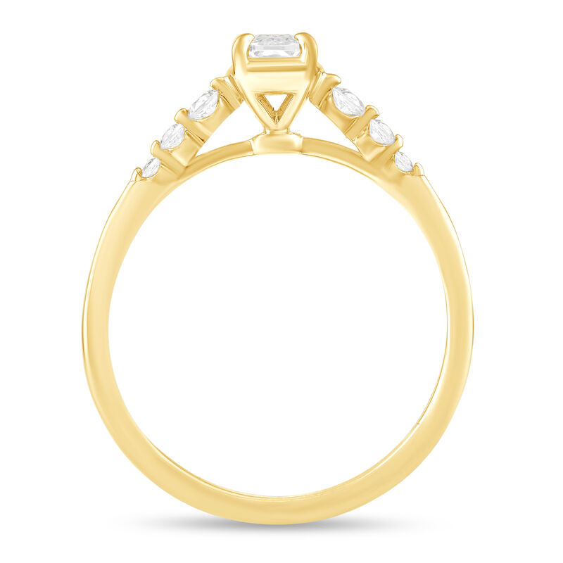 Elongated Cushion Lab Grown Diamond Shared Prong Engagement Ring in 14k Yellow Gold image number null